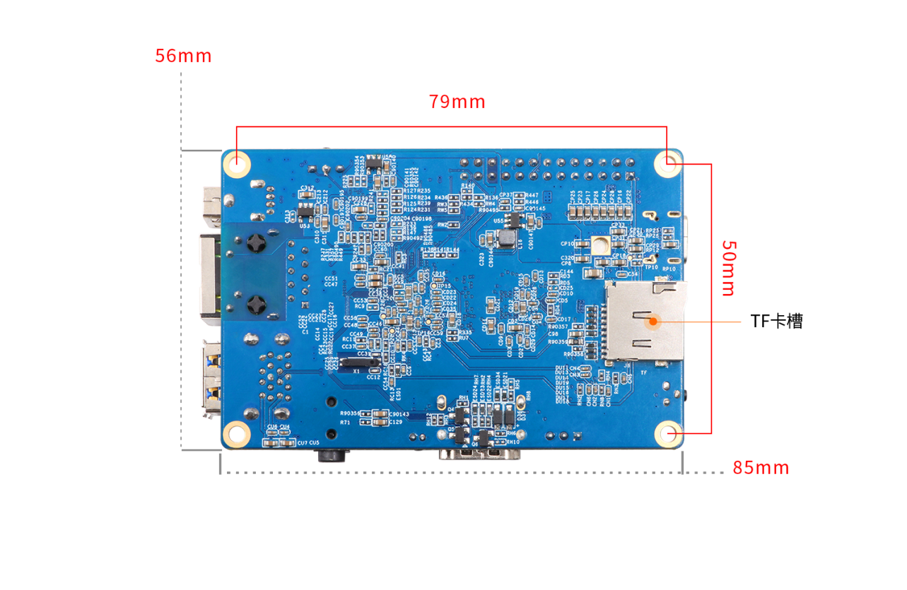 Orange Pi 3 LTS 正面视图